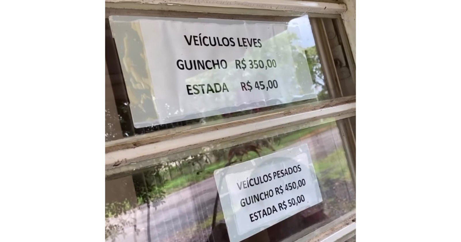 Seguidor reclama do valor da taxa de Guincho e das diárias de veículos