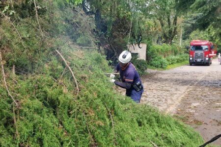 Bombeiros e defesa civil trabalharam para “arrumar a casa” após fortes chuvas da região