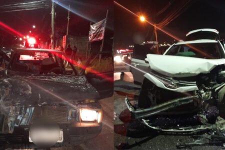 Duas pessoas são socorridas após acidente na Av. Manacá