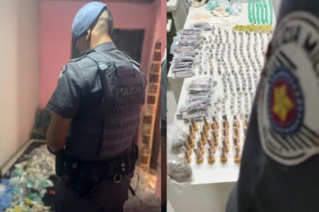 De saidinha e com tornozeleira eletrônica, indivíduo é preso por tráfico de drogas no Jd. Tamoio.